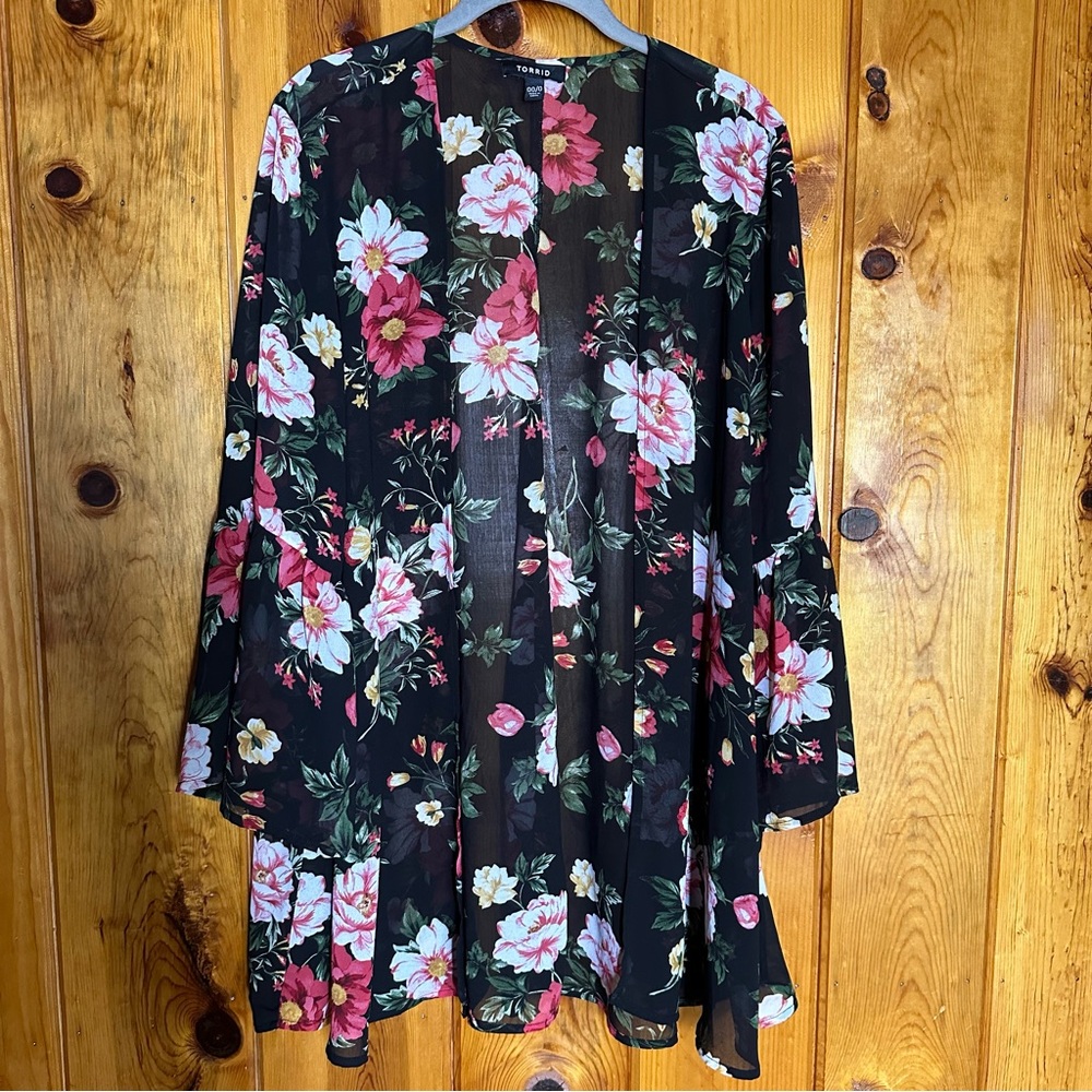Torrid Floral Chiffon Kimono - Picture 2 of 8